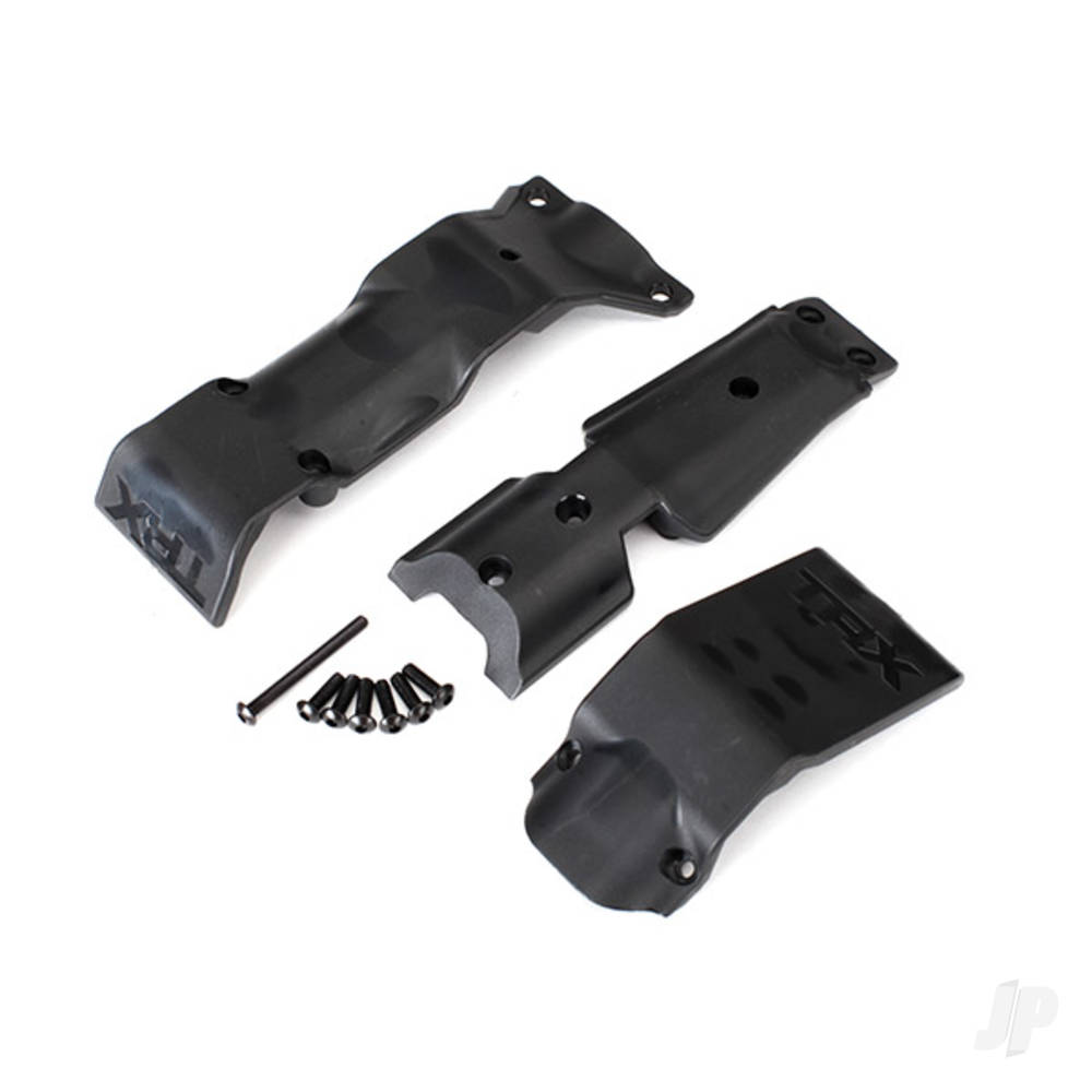 Traxxas Skid plate Set, Front / skid plate, Rear / 3x10 BCS (6 pcs) / 3x30 BCS (1pc) (fits #8629 & 8630 bulkheads)