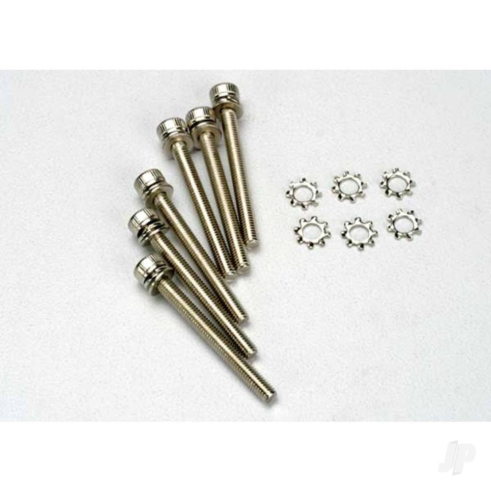 Traxxas Screws, 3x28mm cap-head machine (hex drive) (6 pcs) / 3x6mm ELW (6 pcs)