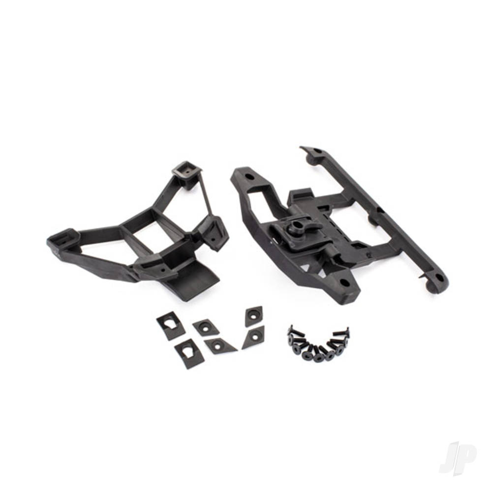 Traxxas Body mounts, Front & Rear / 3x12mm BCS (1pc) / 3x12mm shoulder screw (2 pcs) / 3x8mm CS (2 pcs) / 3x15mm flat-head machine screw (9 pcs)