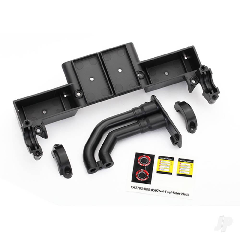 Traxxas Chassis tray / driveshaft clamps / fuel filler (Black)