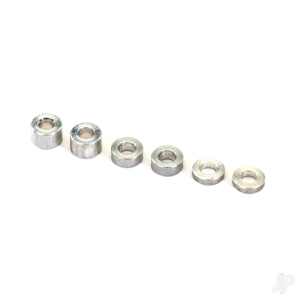 Traxxas Aluminium spacers: 3x6x1.5mm (2 pcs) / 3x6x2.5mm (1pc) / 3x6x3.8mm (2 pcs)
