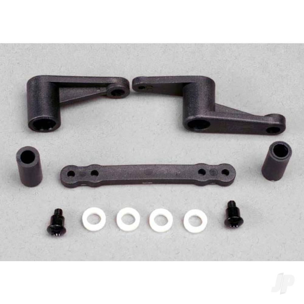 Traxxas Steering bellcranks (2 pcs) / bellcrank bushings (5x8x2.5mm) (4 pcs) / bellcrank post spacers (2 pcs) / drag link / 3x8mm shoulder screws (2 pcs)