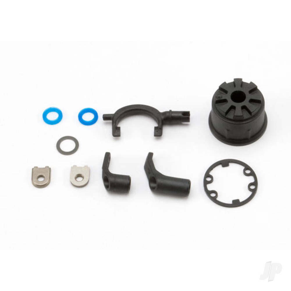 Traxxas Carrier, Differential (heavy duty) / Differential fork / linkage arms (Front & Rear) / x-ring gaskets (2 pcs) / ring gear gasket / bushings (2 pcs) / 6.5x10x0.5 TW