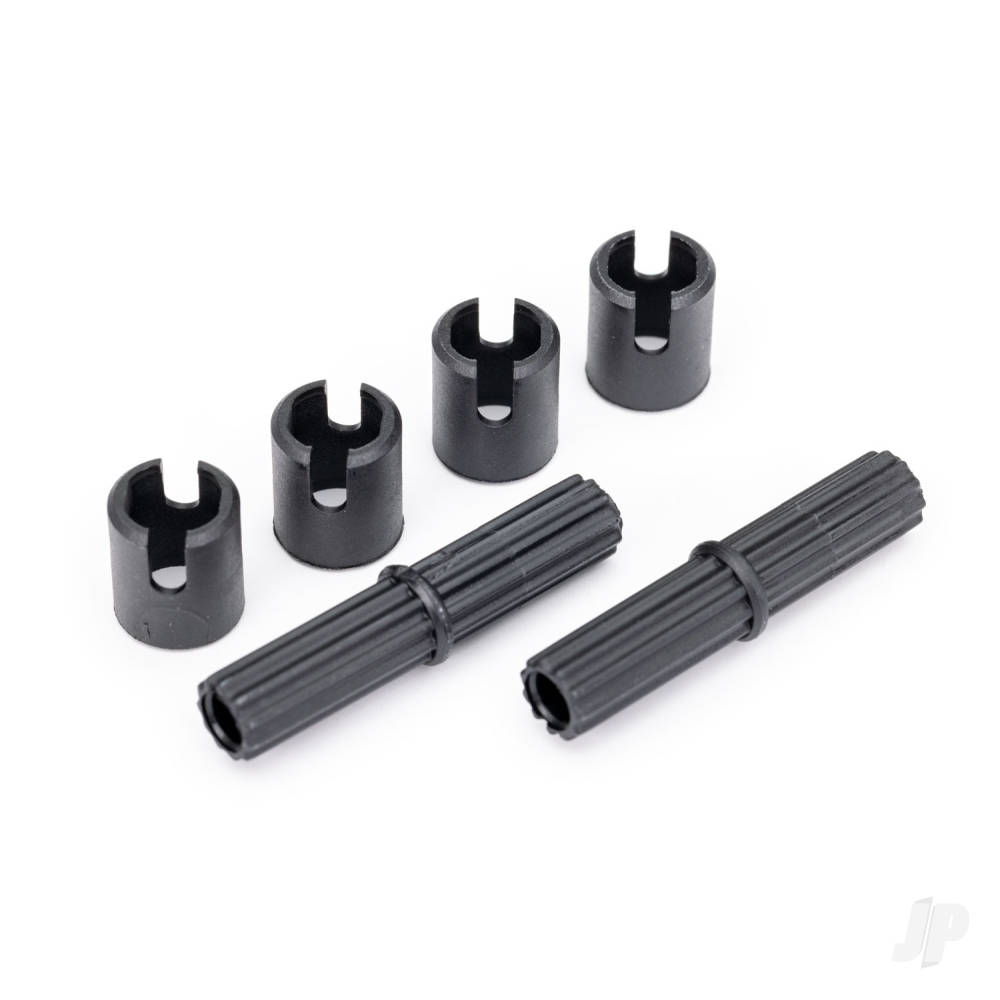 Traxxas Half shafts, center (external splined) (2)/ pin retainer (4) (plastic parts only)
