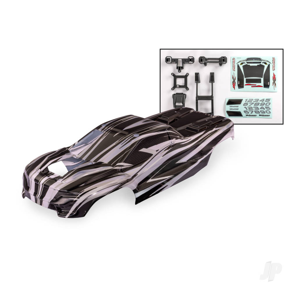 Traxxas Body, Mini XRT, ProGraphix (graphics are printed, requires paint & final colour application), decals (includes front & rear body latches, hardware) (for clipless mounting)