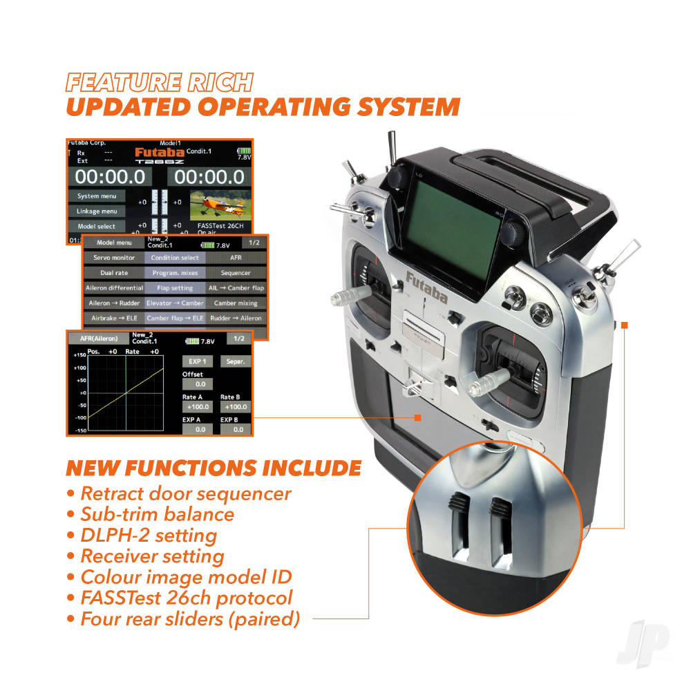 Futaba T26SZ 26-Channel Air Radio with 3x R7214SB Rx, Multi Mode-6