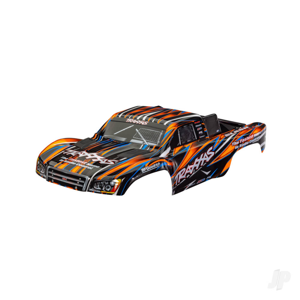 Traxxas Body, Slash 4X4 (also fits Slash VXL & Slash 2WD), orange (painted, decals applied) (assembled with front & rear latches for clipless mounting)
