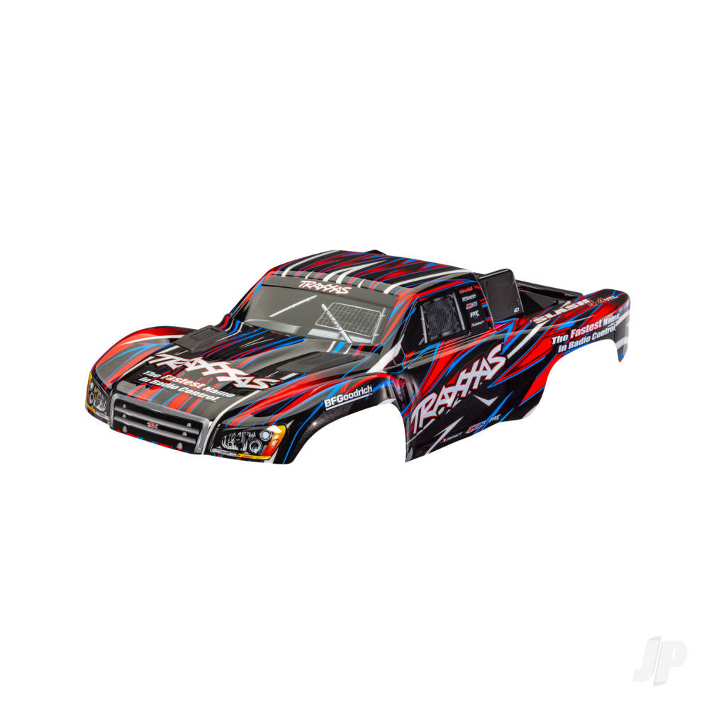 Traxxas Body, Slash 4X4 (also fits Slash VXL & Slash 2WD), red (painted, decals applied) (assembled with front & rear latches for clipless mounting)