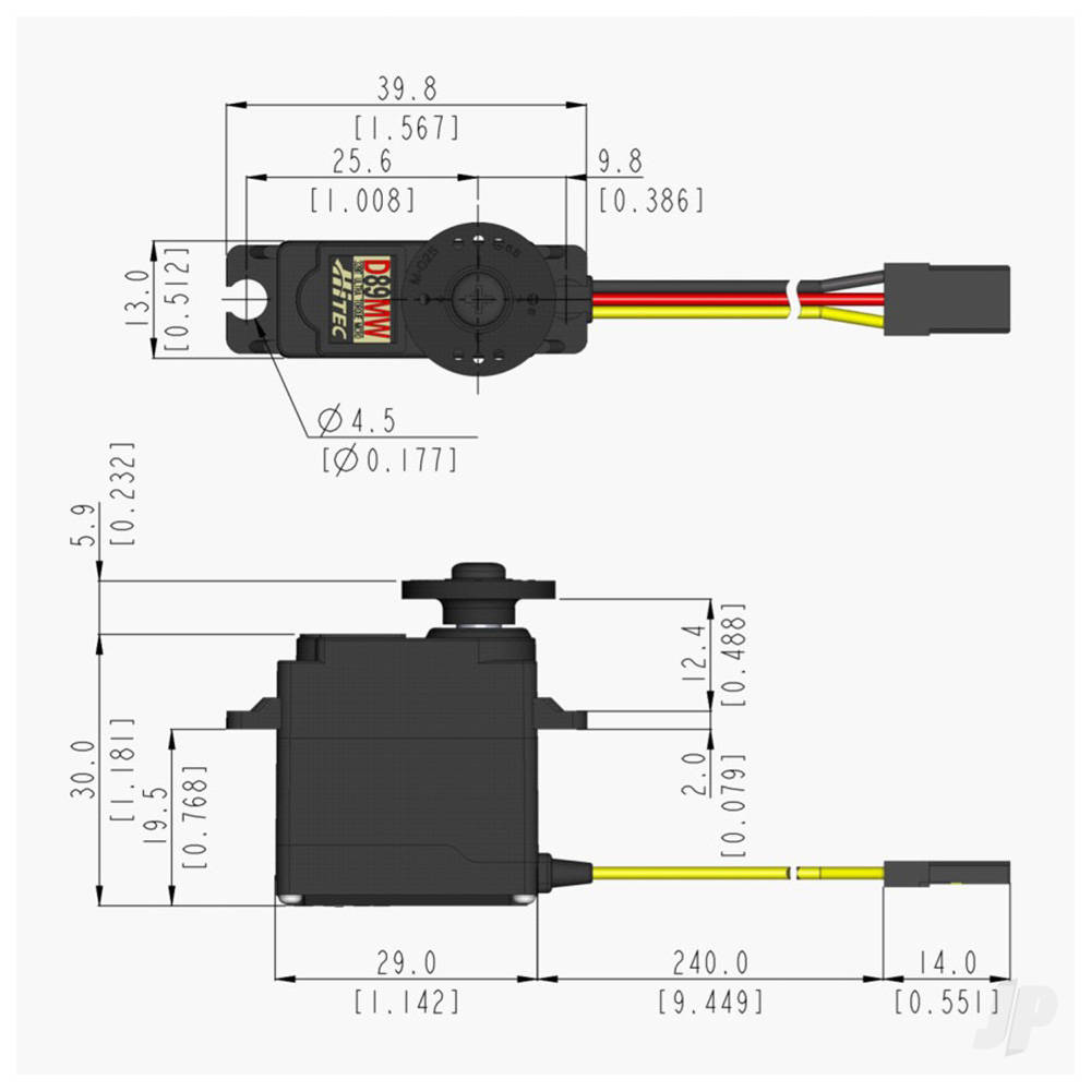 Hitec D89MW Micro Digital Coreless Servo 25g 8.5kg/0.11s 4.8V - 7.4V-4