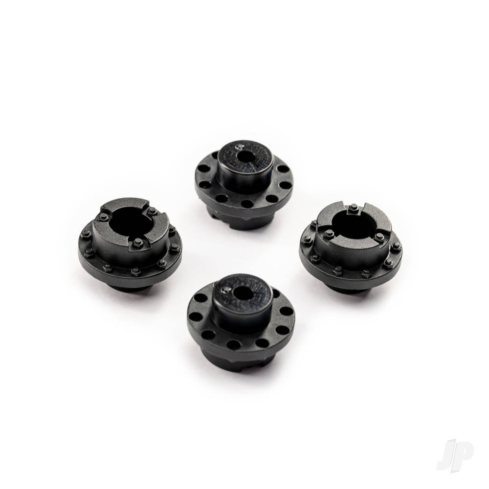 Traxxas Center caps, wheel (black) (4)