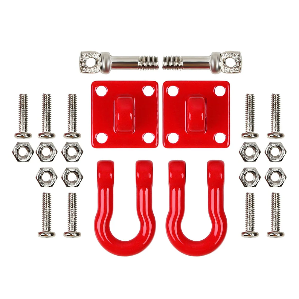 INJORA Metal Trailer Tow Hook For 1/10 Crawler - Red-3