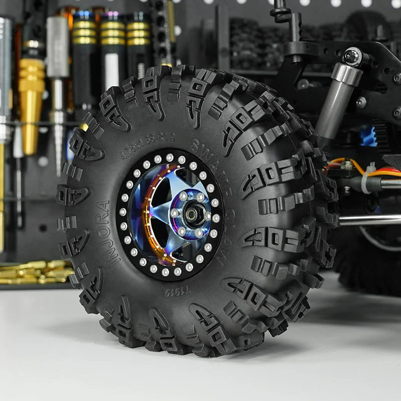 INJORA 1.9" (120*42mm 4.75" OD) Swamp Claw S5 M/T Tires (T1919) (4)-5