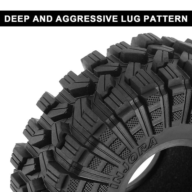 INJORA 1.9" (118*42mm 4.64" OD) King Trekker S5 A/T Tires (T1914) (4)-4