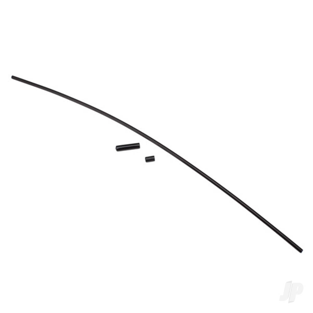 Traxxas Antenna, tube, Black (1pc) / vinyl antenna cap (1pc) / wire retainer (1pc)