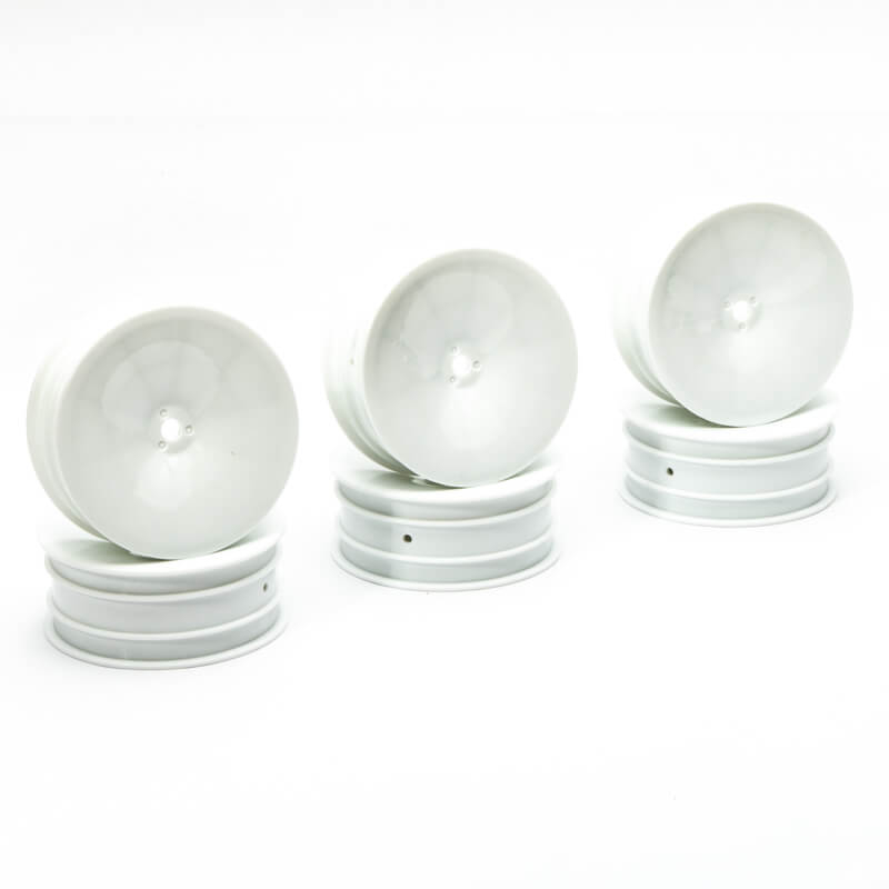 Centro 1/10 Dished Buggy Front 2wd Wide Wheel White - 3 Pairs