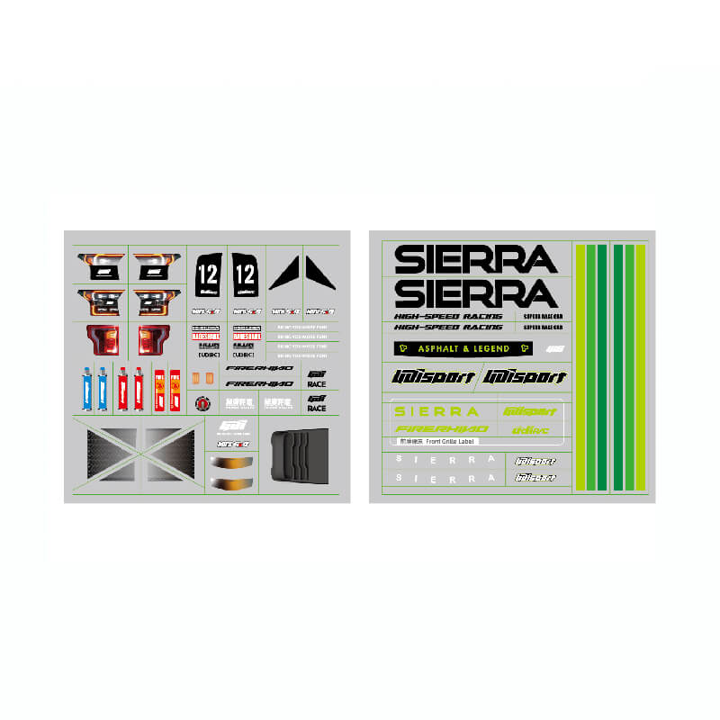 Udi Rc Sierra Decal (fluoro Green)