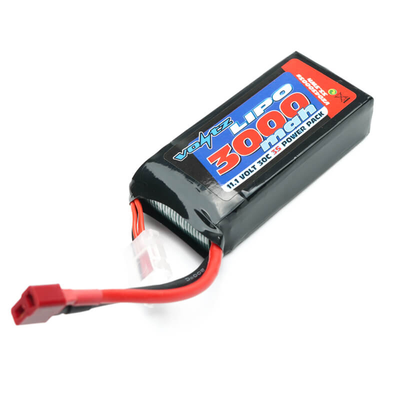 Voltz 3000mah 11.1v 30c Lipo Shorty Battery Pack - Deans