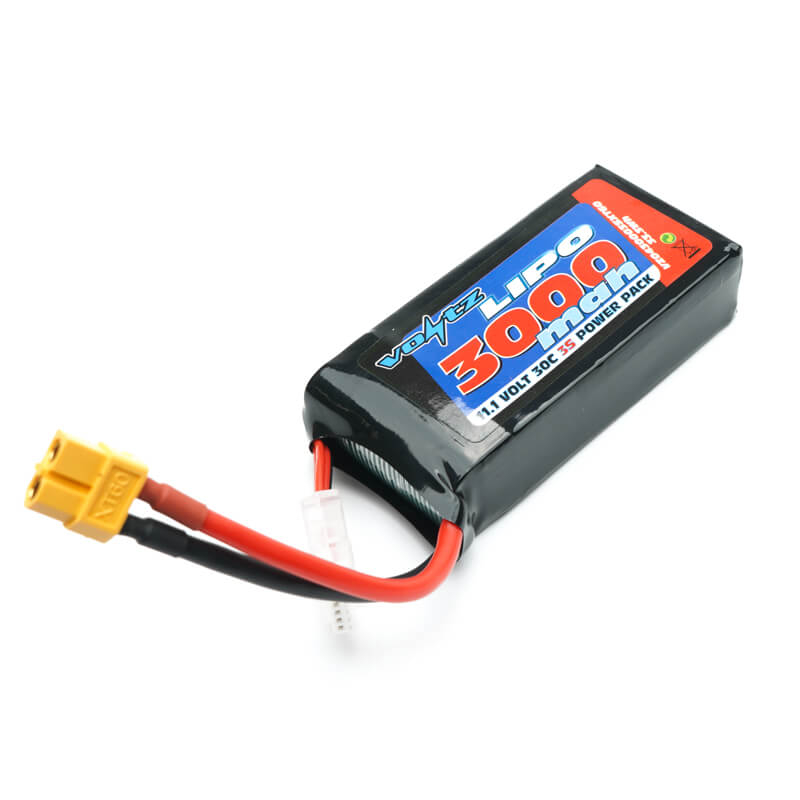 Voltz 3000mah 11.1v 30c Lipo Shorty Battery Pack - Xt60