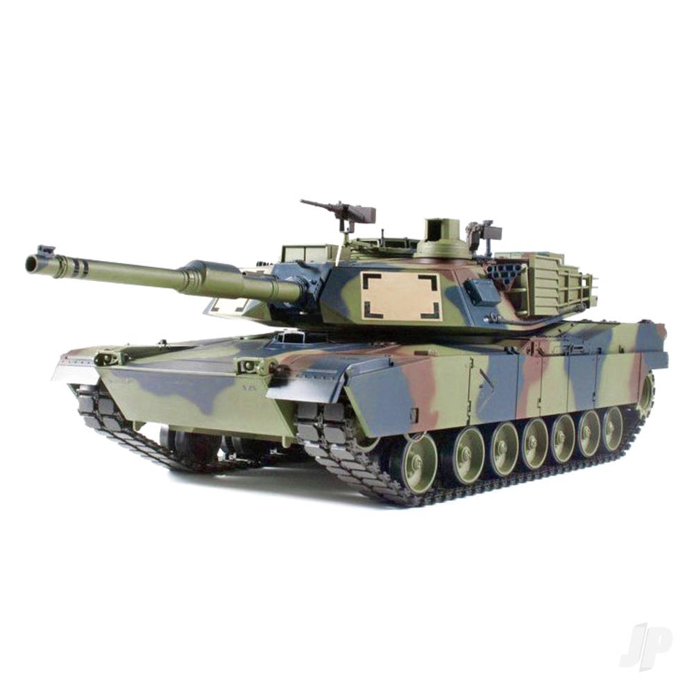 Henglong 1:16 U.S. M1A2 Abrams with Infrared Battle System (2.4GHz + Shooter + Smoke + Sound + Metal Gearbox + Idler + Front Wheel + Tracks)