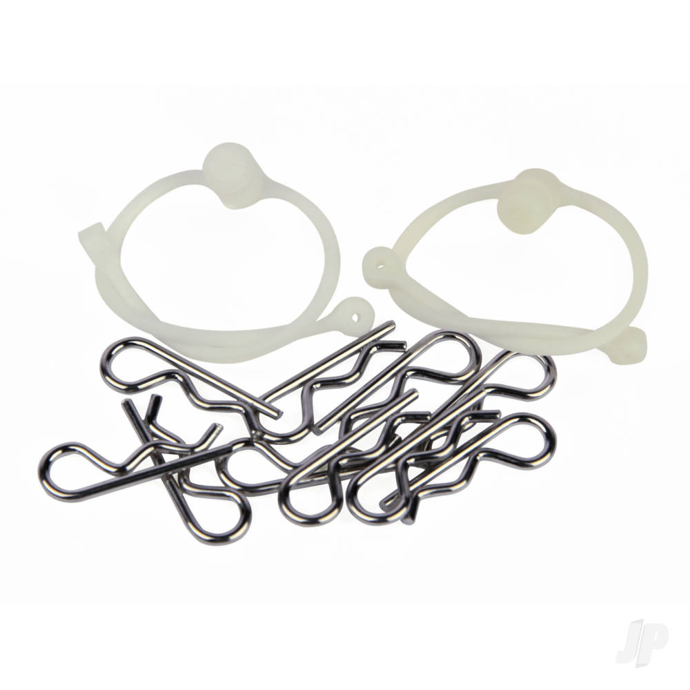 Body Clips (10 pcs) with White Retainers (2 pcs)
