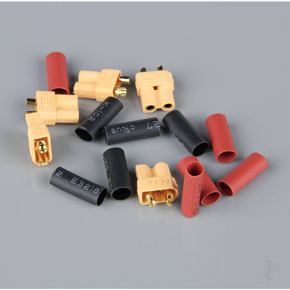 XT30 Female (Battery End) including Heat Shrink (5 pcs)