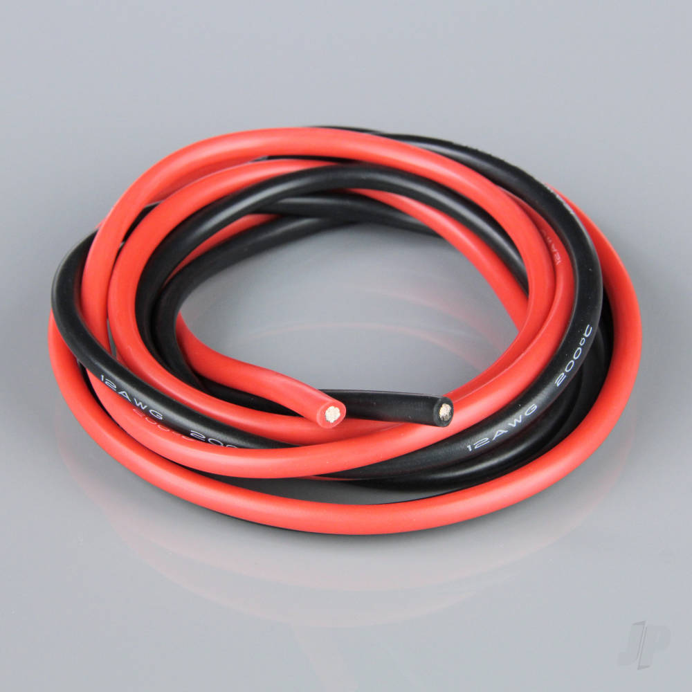 Silicone Wire, 12AWG, 680 Strand, 4ft / 1.2m Red-Black