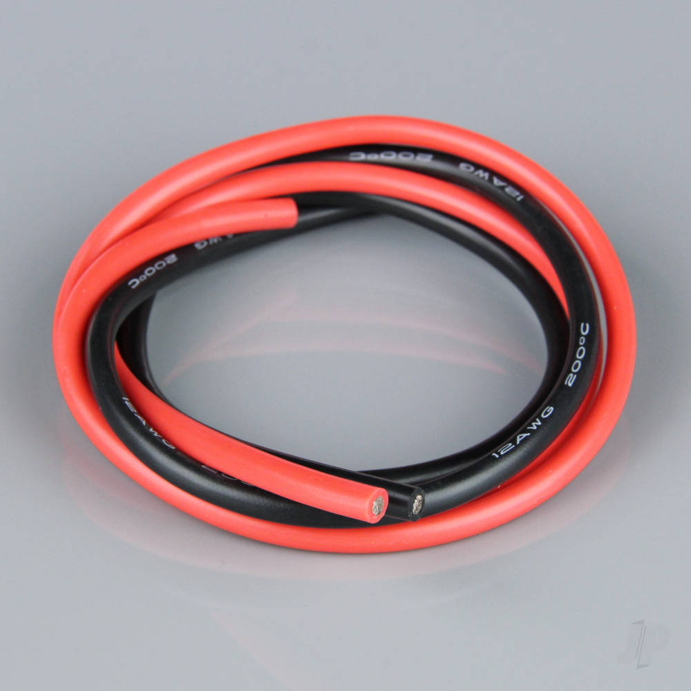 Silicone Wire, 12AWG, 680 Strand, 2ft / 0.6m Red-Black