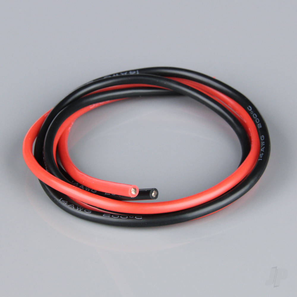 Radient Silicone Wire, 14AWG 2ft / 0.6m Red-Black