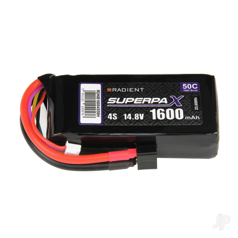 LiPo 4S 1600mAh 14.8V 50C Deans (HCT)