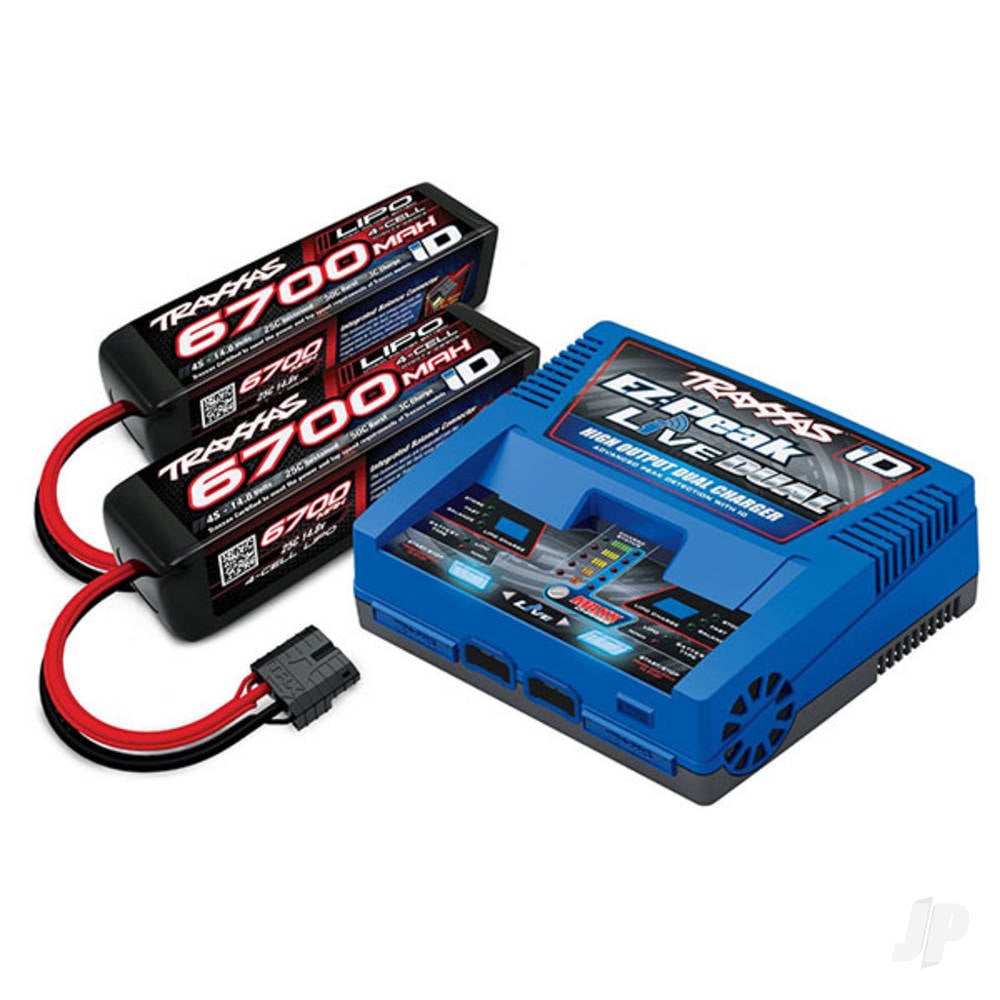 traxxas-id-completer-pack-with-1x-ez-peak-live-dual-charger-2x-lipo-4s-6700mah-battery