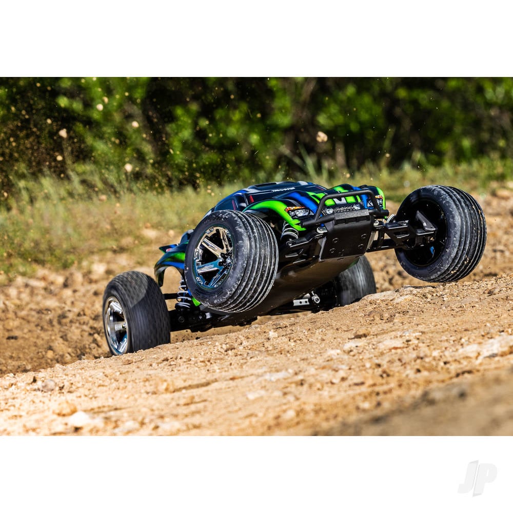 Traxxas Rustler HD BL-2S 1:10 2WD RTR Stadium Truck, Green (+ TQ 2-ch, BL-2S, 3300kV, Clipless Body)-4