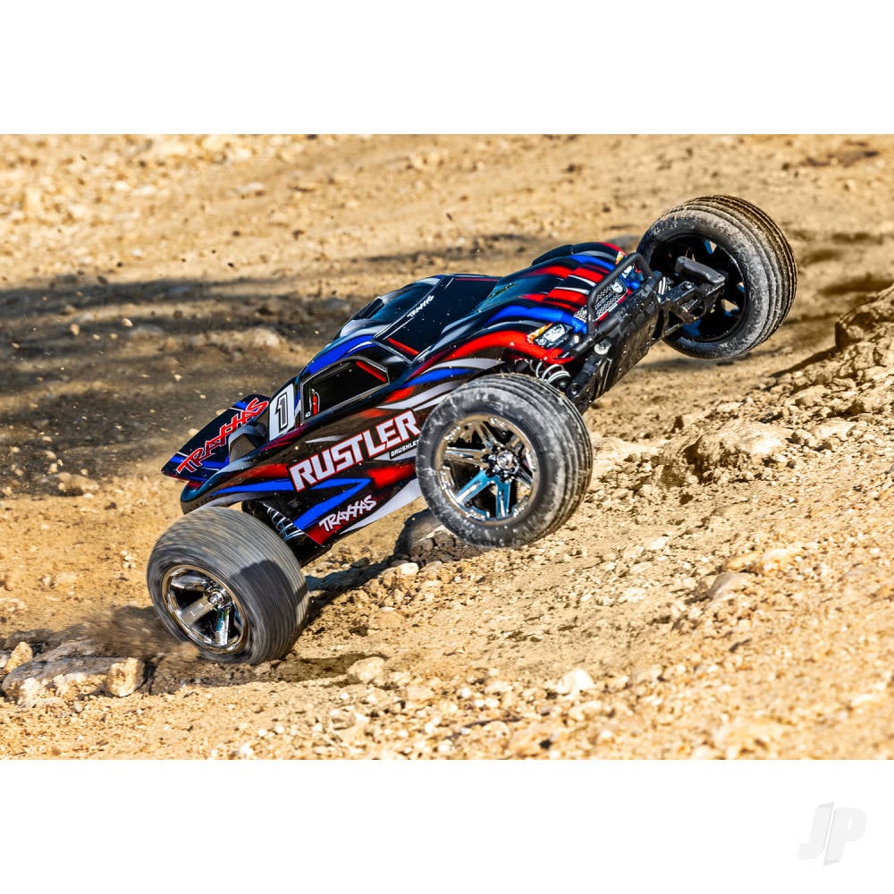Traxxas Rustler HD BL-2S 1:10 2WD RTR Stadium Truck, Green (+ TQ 2-ch, BL-2S, 3300kV, Clipless Body)-6