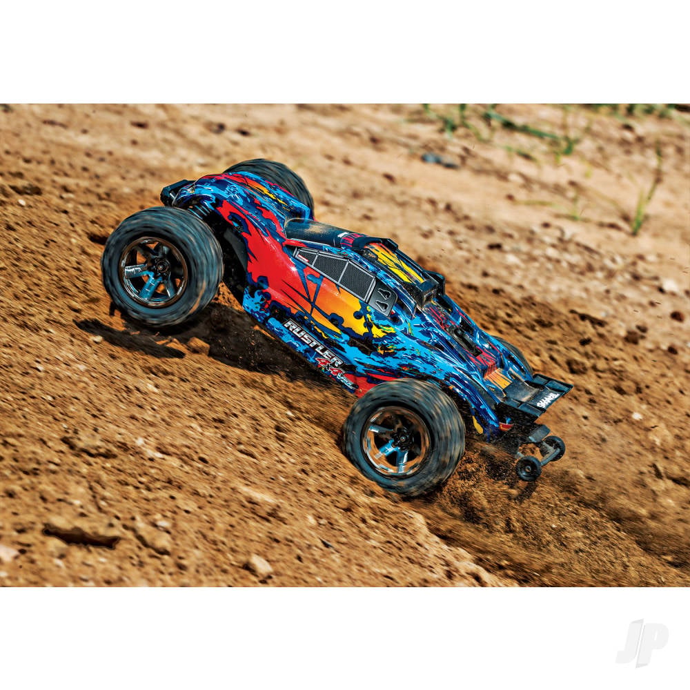 Traxxas Rustler 4X4 VXL 1:10 4WD RTR Brushless Electric Stadium Truck, Blue (+ TQi 2-ch, TSM, VXL-3s, Velineon 3500kV)-15