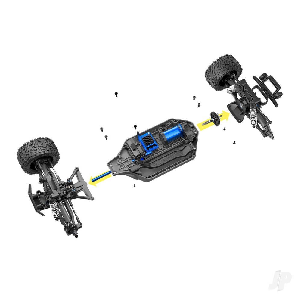 Traxxas Rustler 4X4 VXL 1:10 4WD RTR Brushless Electric Stadium Truck, Blue (+ TQi 2-ch, TSM, VXL-3s, Velineon 3500kV)-17