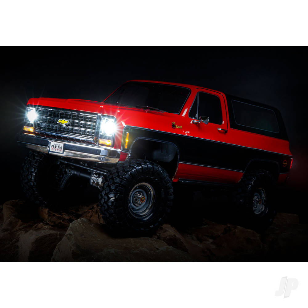 Traxxas TRX-4 1979 Chevy Blazer 1:10 4X4 Electric All-Terrain Crawler, Red (+ TQ 2-ch, XL-5 HV, Titan 550, Clipless Body)-14