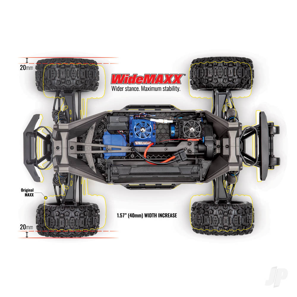 Traxxas Maxx VXL 1:10 4X4 RTR Monster Truck, Blue (+ TQi 2-ch, VXL-4S, Velineon 540XL, TSM, WideMaxx)-4