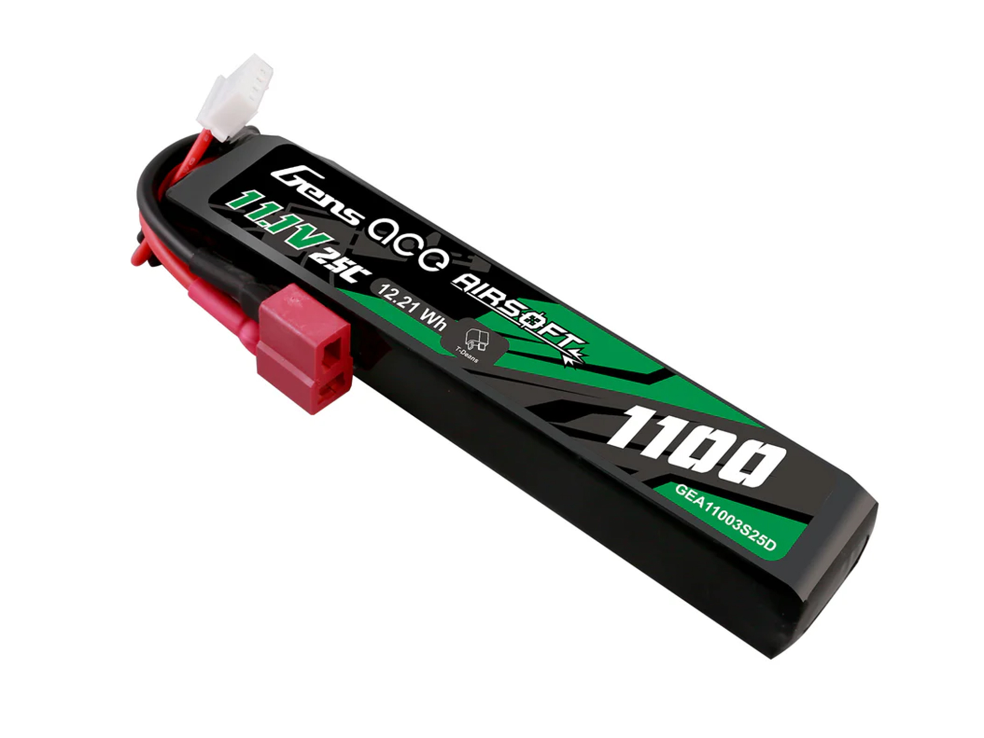 Airsoft 3S 1100mAh 25C with Deans (fit Most AEG)-2