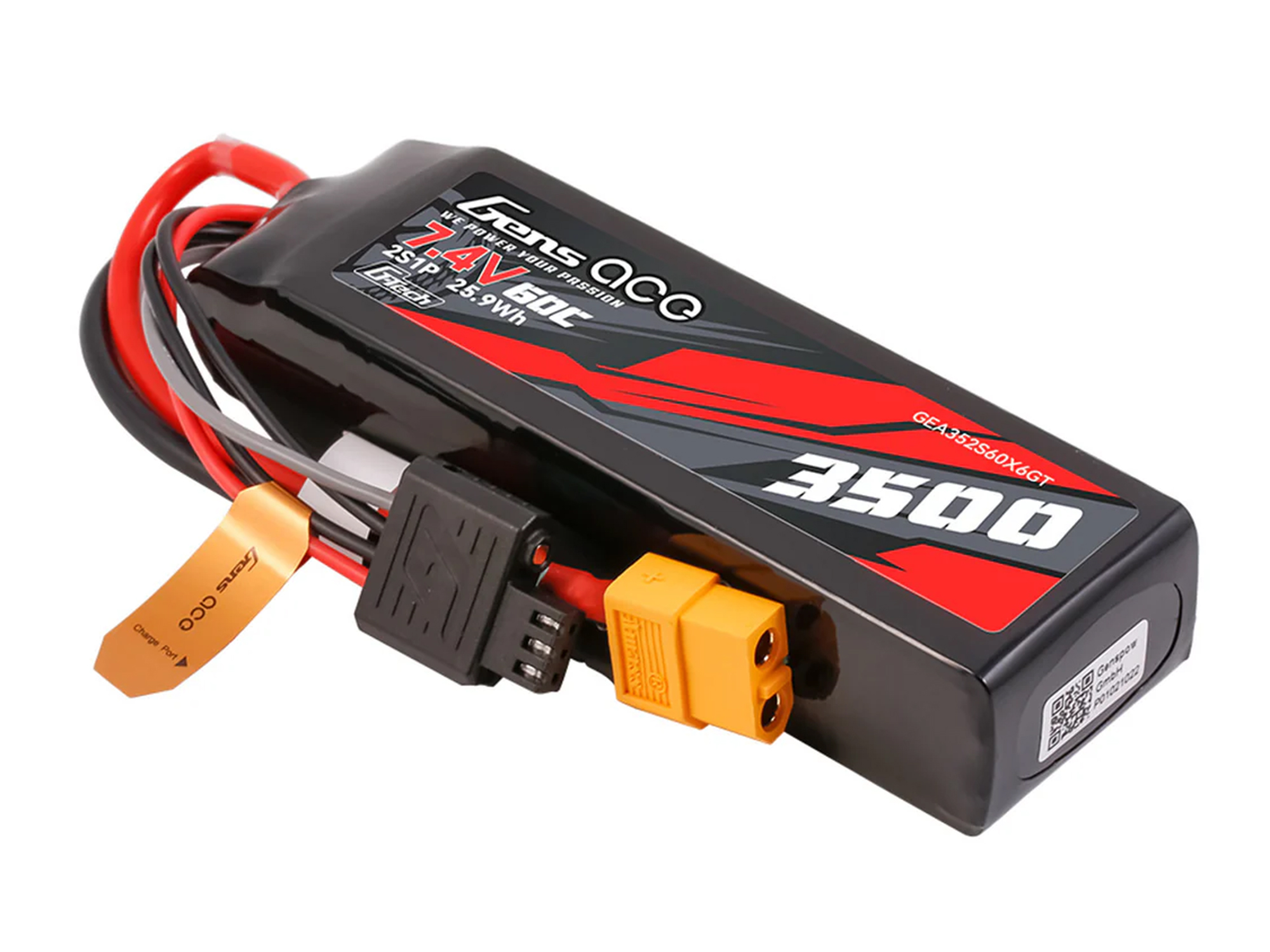 Li-Po G-Tech 2S Car 7.4V 3500mAh 60C with XT60 (Mini Maxx)-2