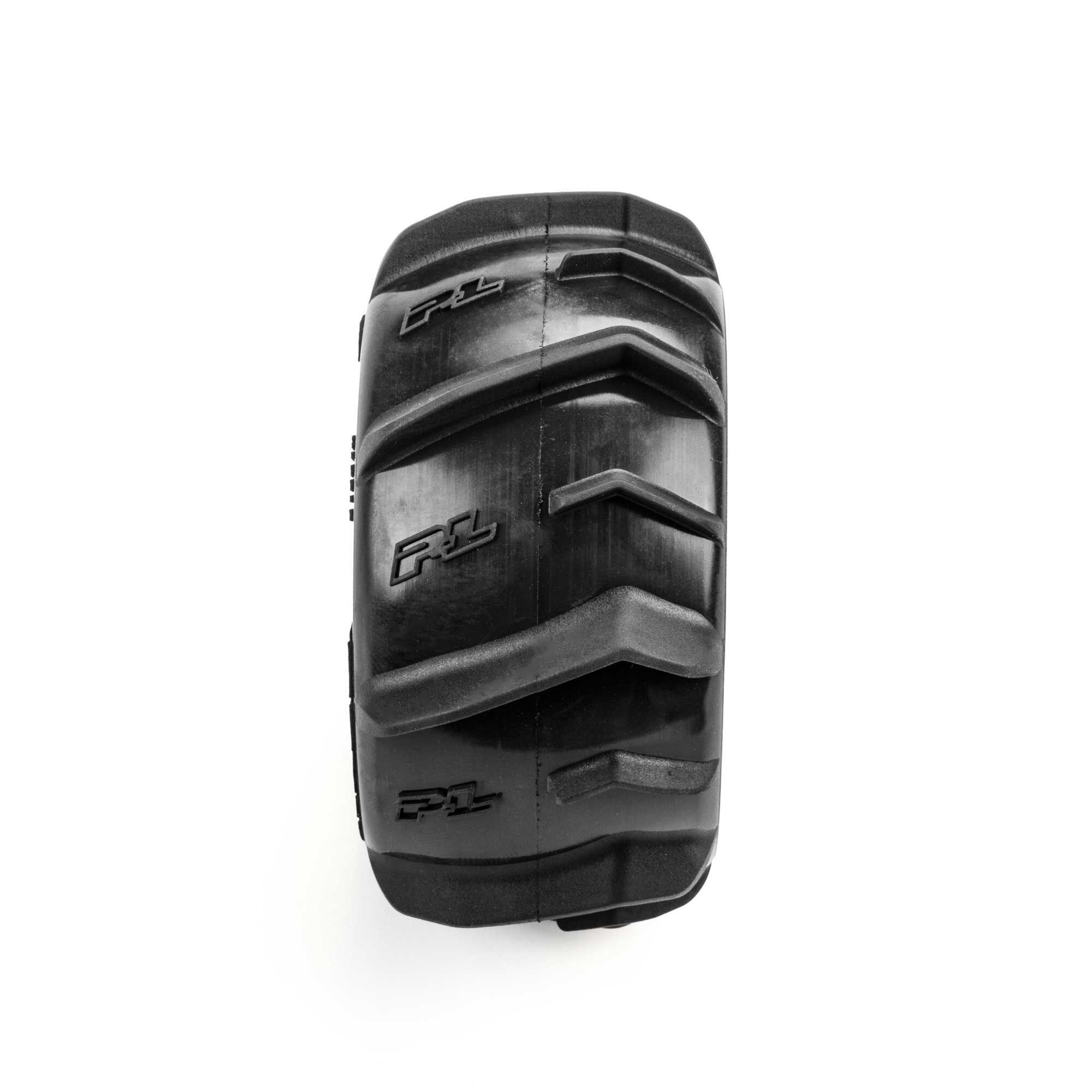 1/16 Dumont Front/Rear Paddle Tires Mounted 12mm White Split-4
