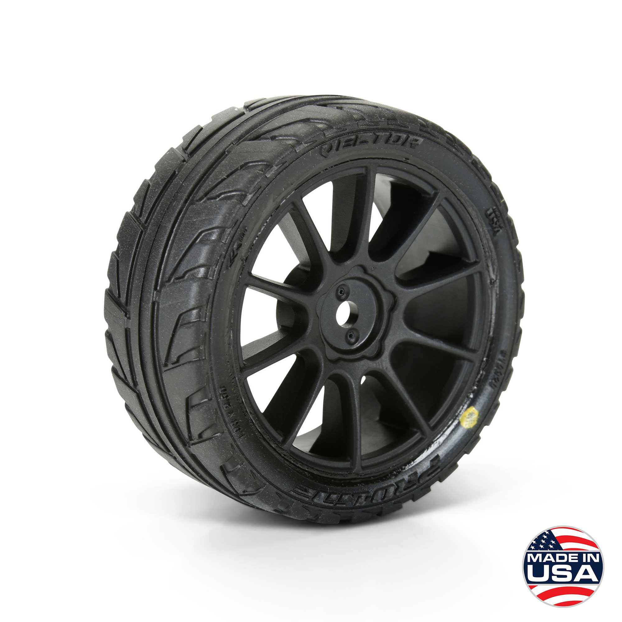 1/14 Vector Tire MTD 12mm Black Velocity Wheel (4): ARRMA TY-2