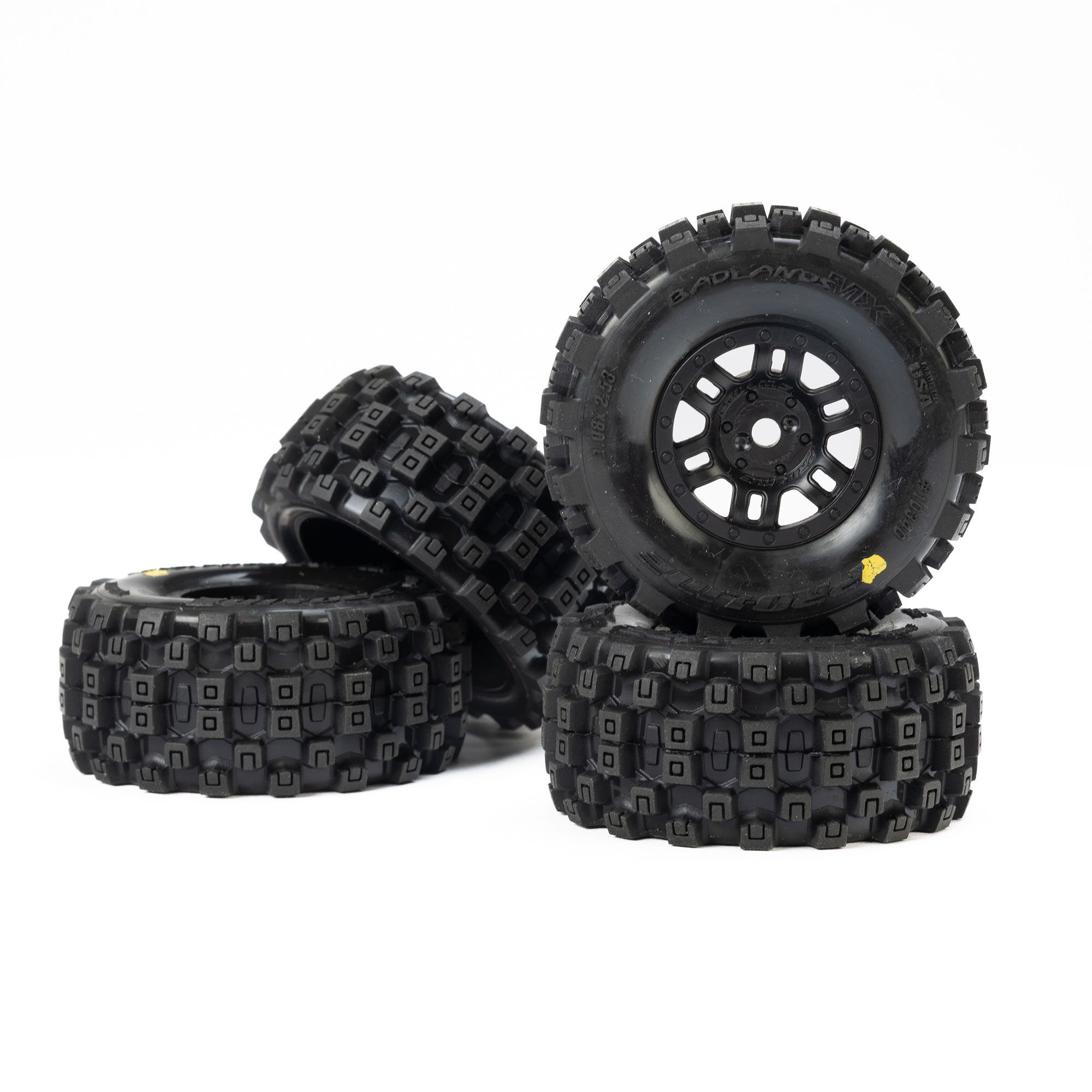 1/16 Badlands MX Front/Rear Tires MTD 12mm Black Split Six (-2