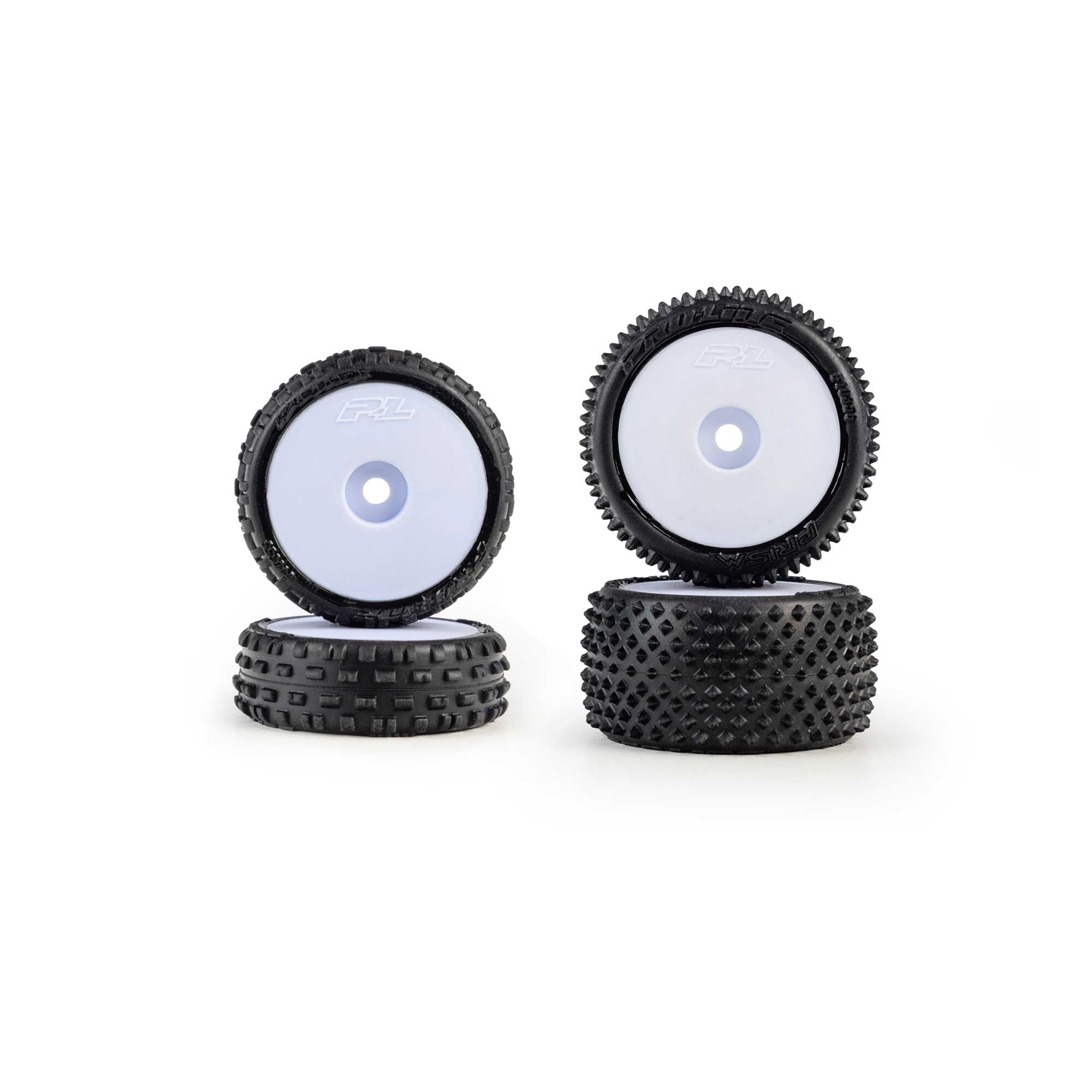 1/24 Wedge Front and Prism Rear Carpet Tires Mounted 7mm, Wh
