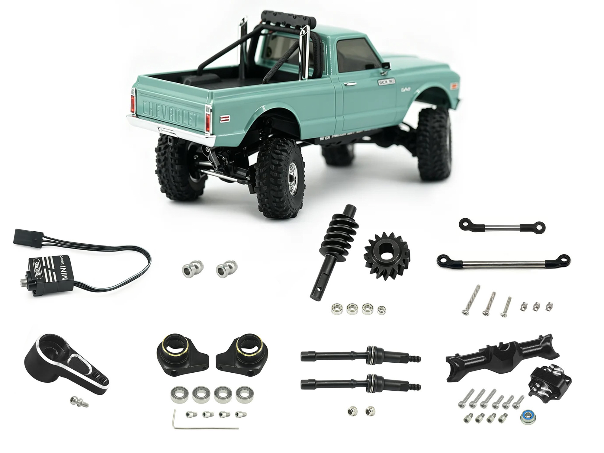 4 Wheels Steer conversion, Black Aluminium, SCX30