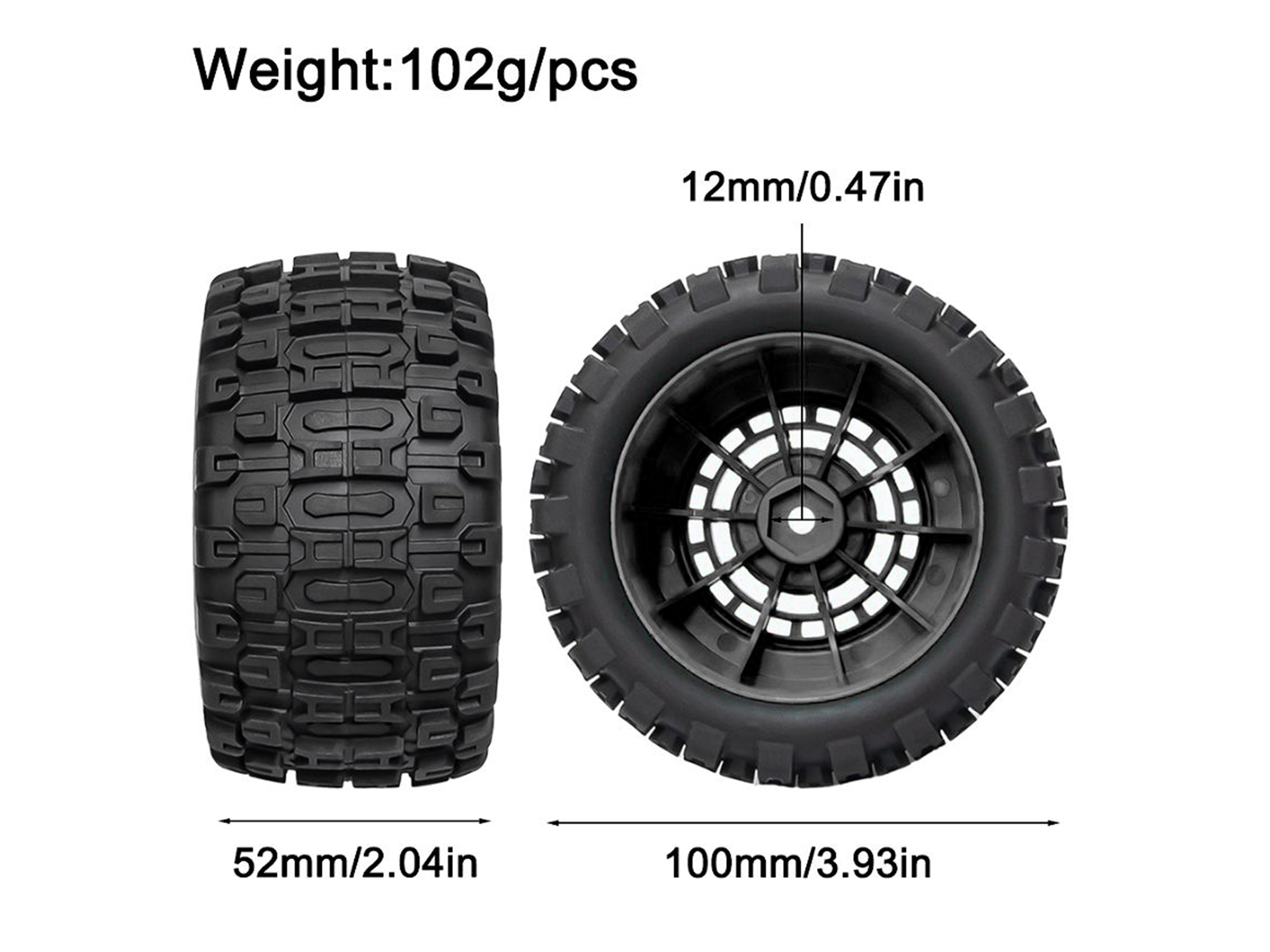 1/16 MT Wheel & Tyre, Mini Maxx/XRT, Mini LMT Pk4-2