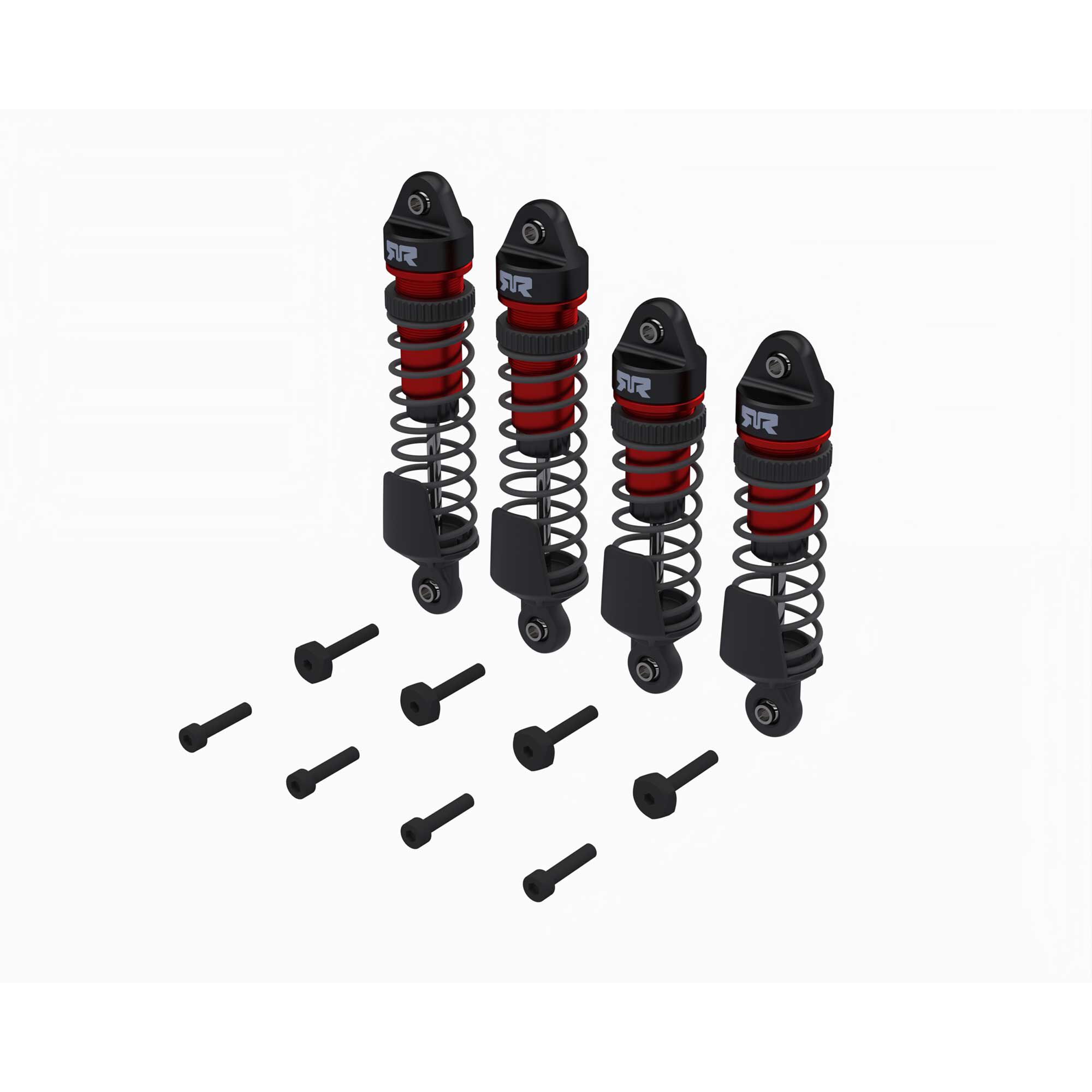 Shock Set, Front/Rear Assembled, TBC cSt Oil, Red (4Pcs): MI