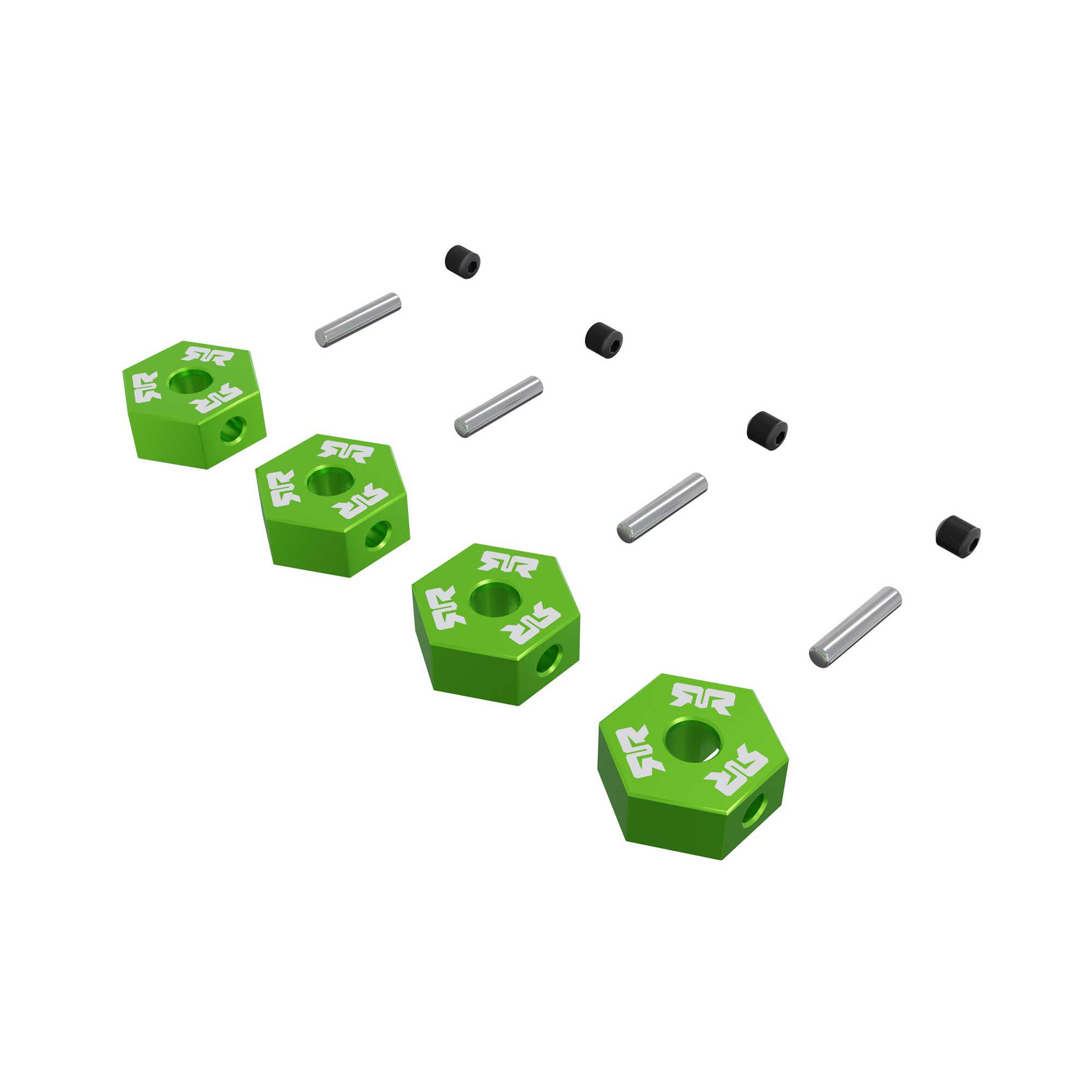 12mm Metal Wheel Hex Set (4), Green