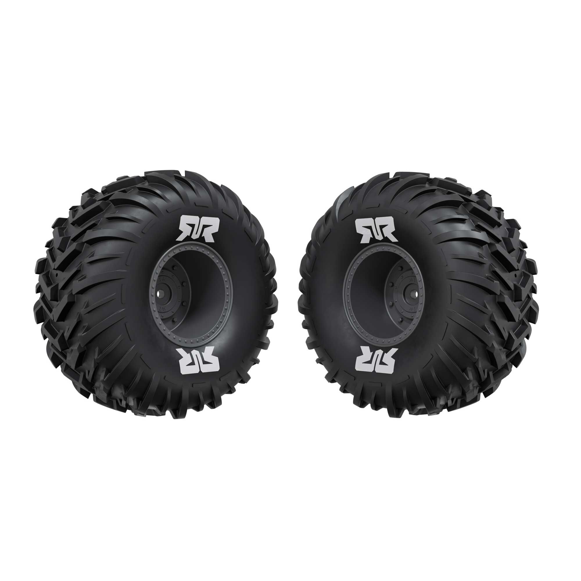 dBoots Cut Chevron MT Tire Set Glued, Gun metal