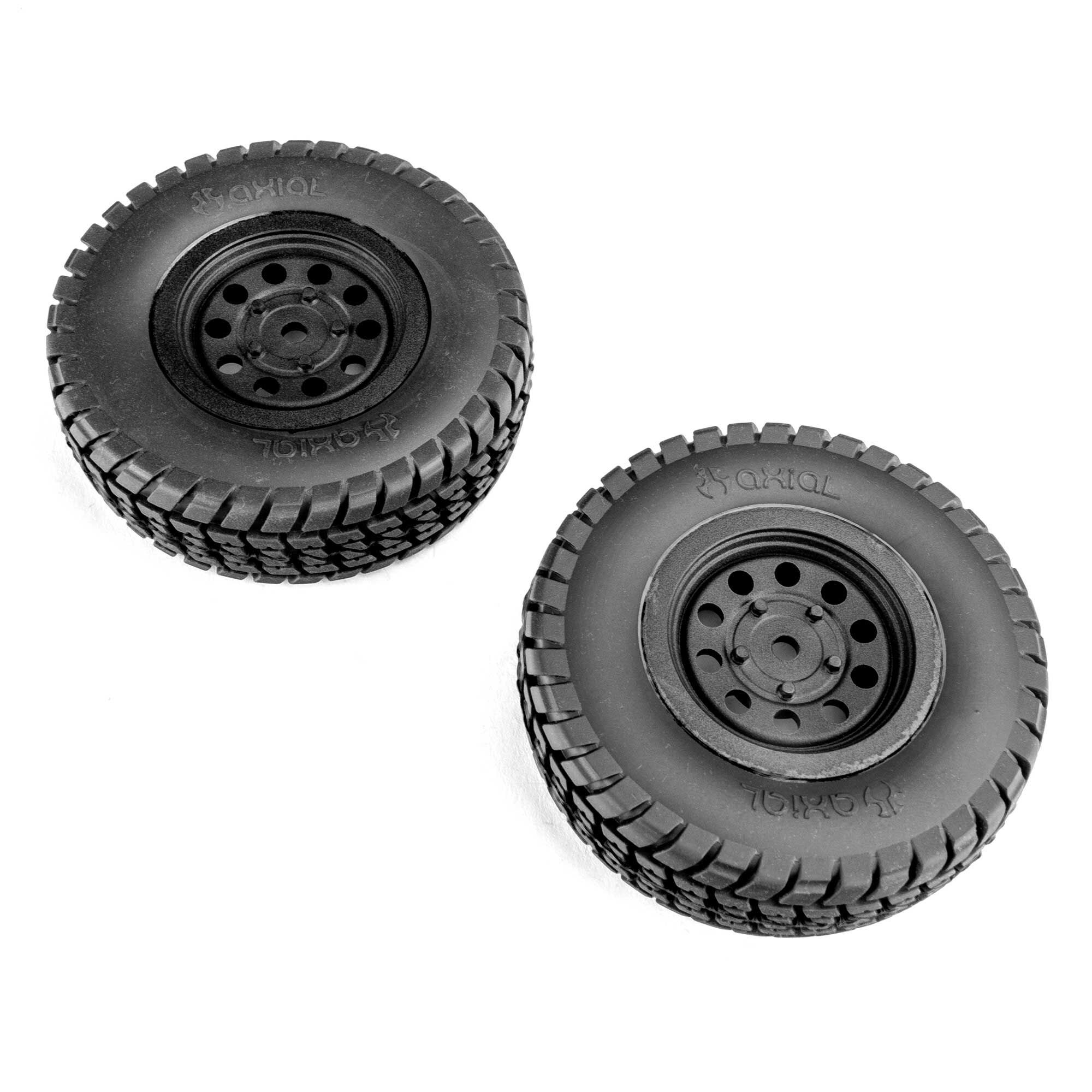 Tire & Wheel Set, Mounted (2): SCX10 Trailer