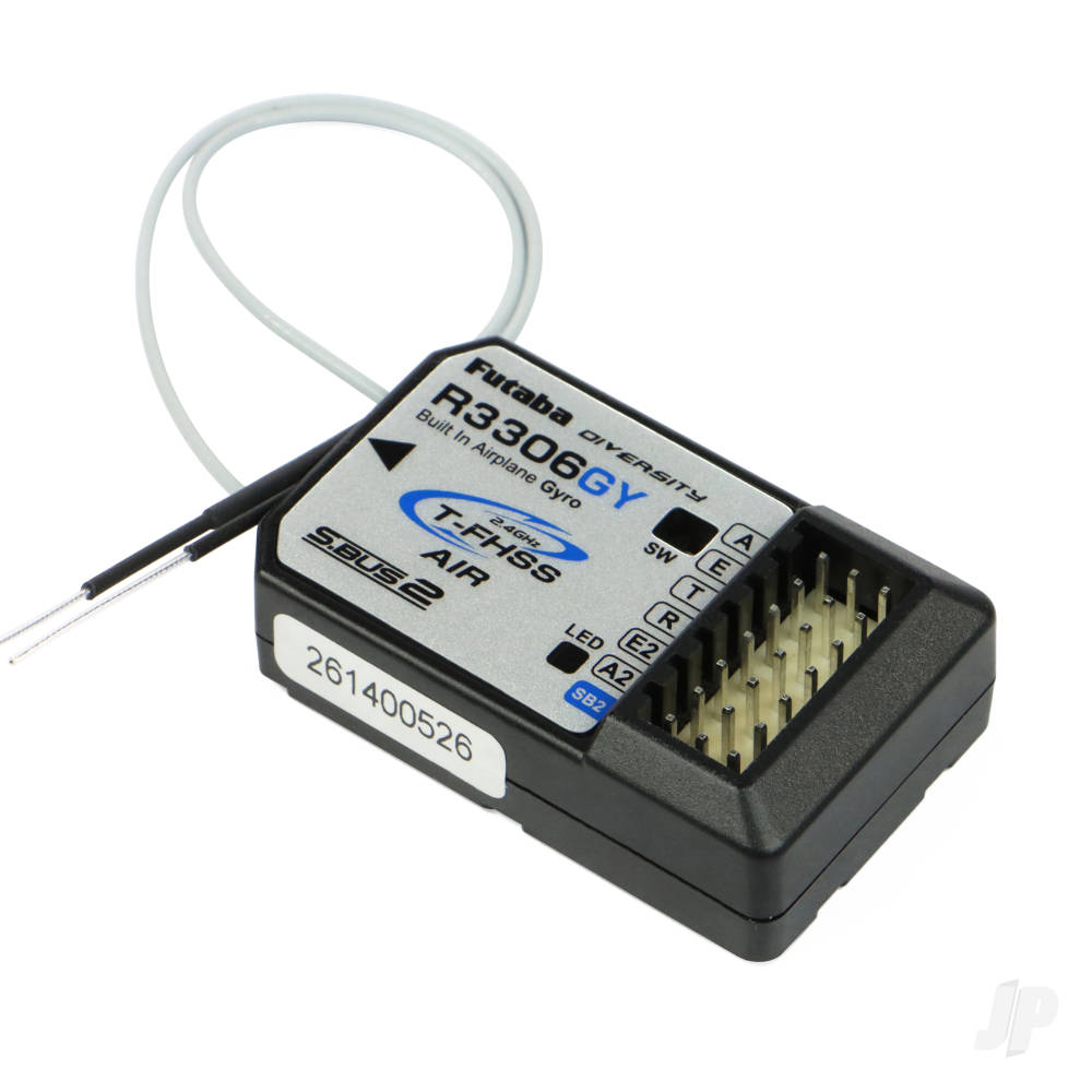 Futaba R3306GY Six (Expandable) Channel T-FHSS Receiver / 6-axis Fixed-wing Gyro with S.Bus2 Output-2
