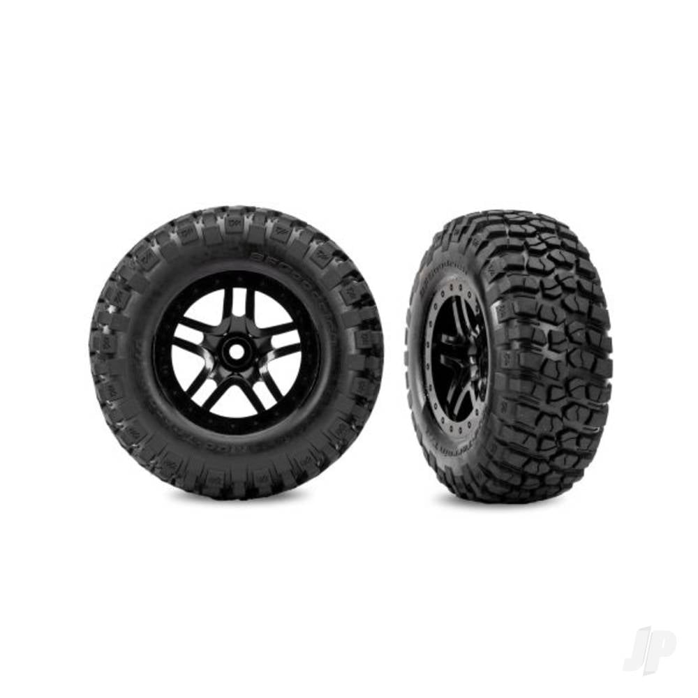 Traxxas SCT Black Split-Spoke Wheels & BFGoodrich Tyres (2)